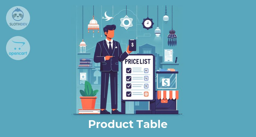 Opencart Module Product Table Opencart Module Product Table