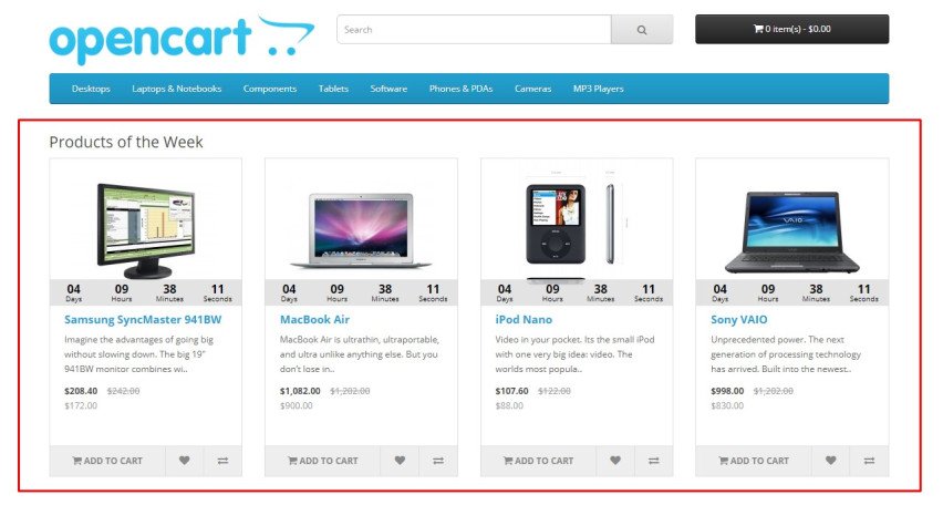 Opencart Module Random Specials Opencart Opencart Module Random Specials Opencart