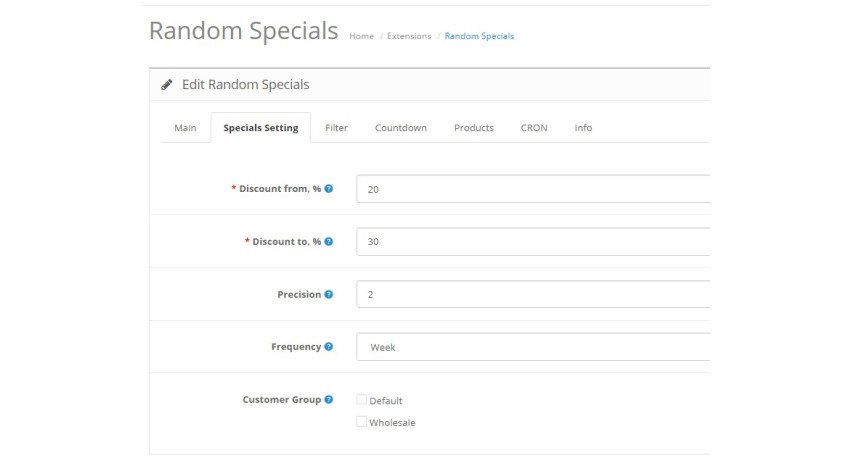Opencart Module Random Specials Opencart Opencart Module Random Specials Opencart