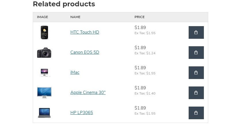 Opencart Module Product Table Opencart Module Product Table