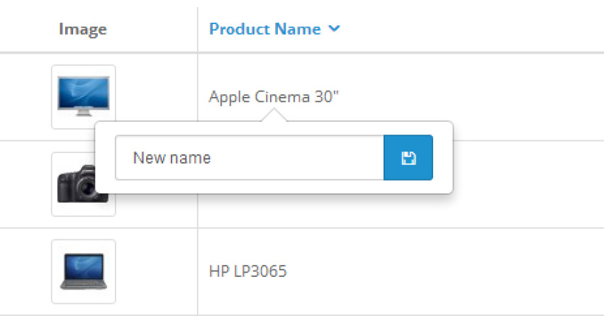 Opencart Module Editable Product List